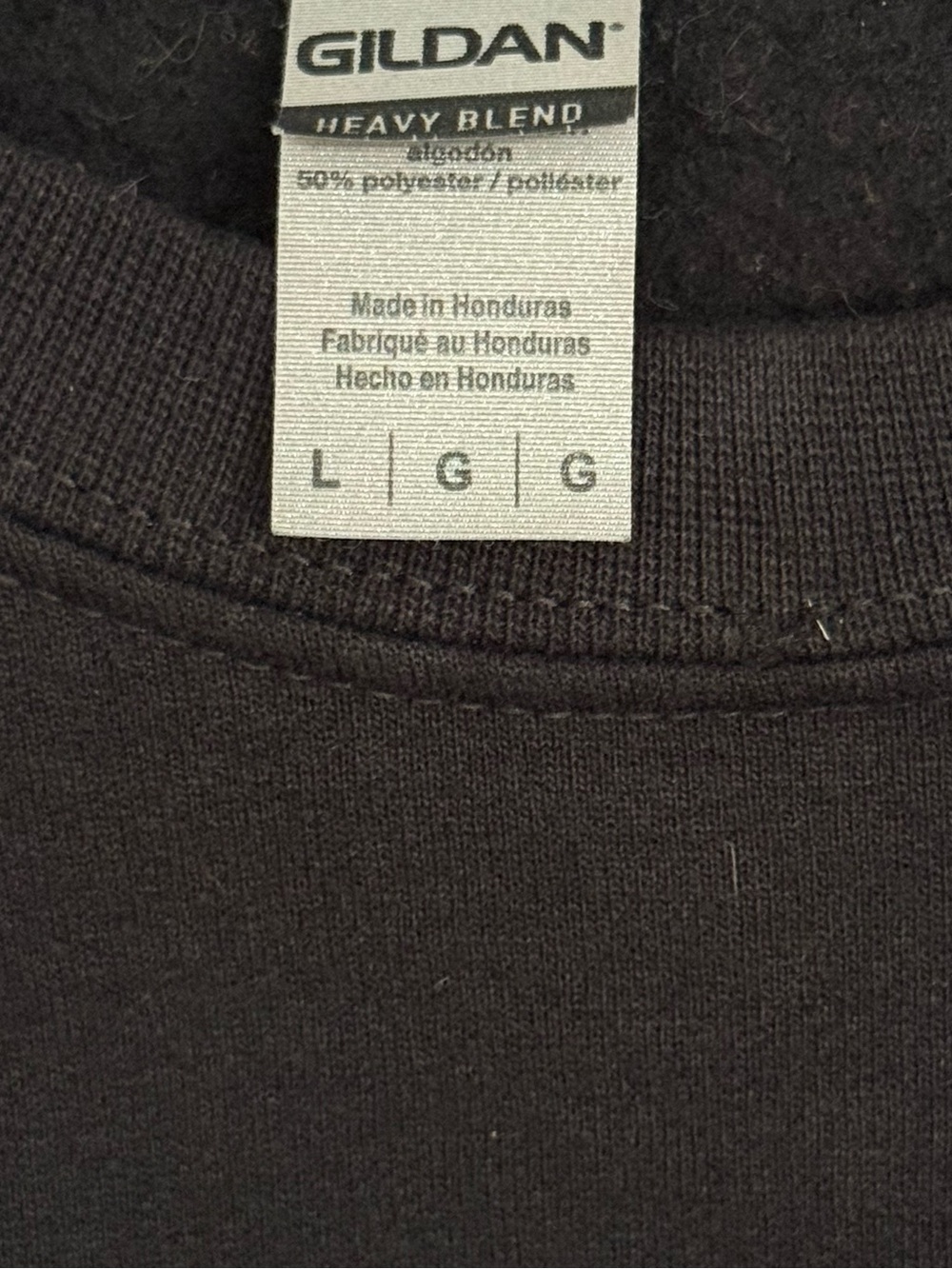 Gildan Black Crewneck Sweater with White 'Poser' Text - Picture 4 of 4